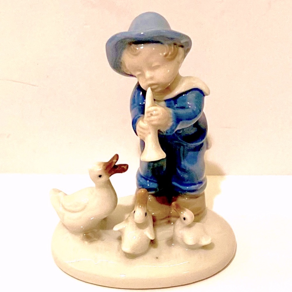2for1 LAST CHANCE Vtg Grafenthal Boy with Ducks Porcelain Figurine